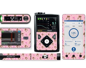 Bears and Bows Sticker for Diabetes Devices