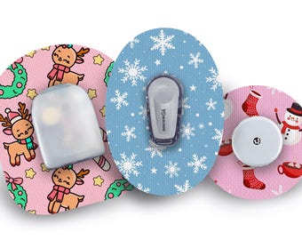 Christmas Essentials Pack for Freestyle Libre, Dexcom G6, Omnipod, & Medtronic CGMs, Waterproof Diabetes Stickers