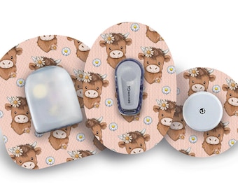 Chloe the Cow Patch for Freestyle Libre, Dexcom G6, Omnipod, & Medtronic CGMs, Waterproof Diabetes Stickers