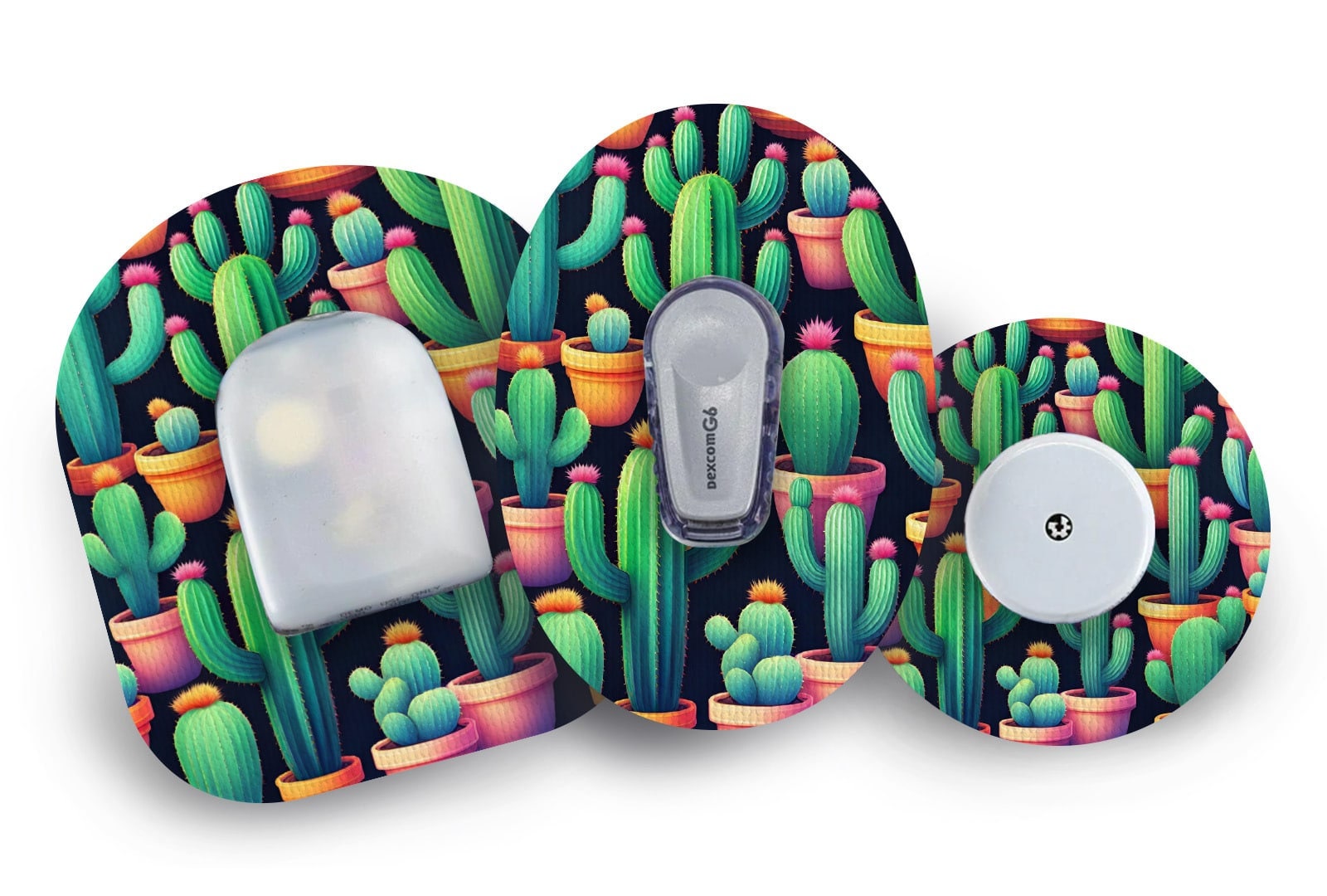 Cactus Patch for Freestyle Libre, Dexcom G6, Omnipod, & Medtronic CGMs, Waterproof Diabetes Stickers