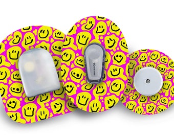 Parche de felicidad para CGM Freestyle Libre, Dexcom G6, Omnipod y Medtronic, pegatinas impermeables para diabetes