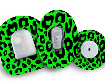 Retro Leopard Patch for Freestyle Libre, Dexcom G6, Omnipod, & Medtronic CGMs, Waterproof Diabetes Stickers