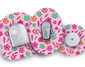 Spring Doodle Patch for Freestyle Libre, Dexcom G6, Omnipod, & Medtronic CGMs, Waterproof Diabetes Stickers