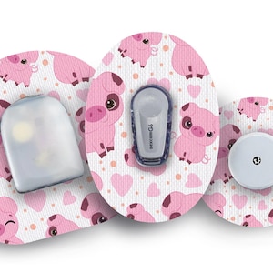 Little Pigs-plåster för Freestyle Libre, Dexcom G6, Omnipod och Medtronic CGM, vattentäta diabetesklistermärken