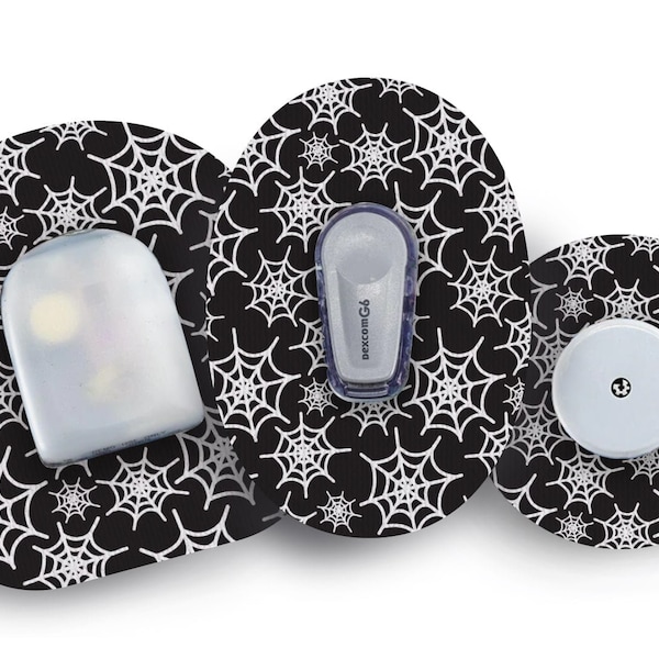 Spider Web Patch for Freestyle Libre, Dexcom G6, Omnipod, & Medtronic CGMs, Waterproof Diabetes Stickers