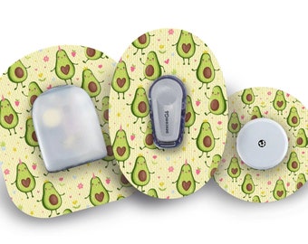 Avocado Patch for Freestyle Libre, Dexcom G6, Omnipod, & Medtronic CGMs, Waterproof Diabetes Stickers