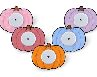 Paquete de pegatinas impermeables con diseño de calabazas para Freestyle Libre, Dexcom G6, Omnipod y monitores continuos de glucosa Medtronic.