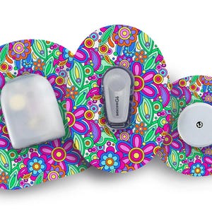 Stay Groovy Patch for Freestyle Libre, Dexcom G6, Omnipod, & Medtronic CGMs, Waterproof Diabetes Stickers