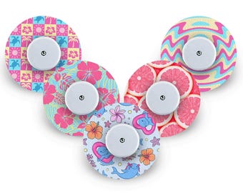 Summer Party Patch Pack for Freestyle Libre, Dexcom G6, Omnipod, & Medtronic CGMs, Waterproof Diabetes Stickers