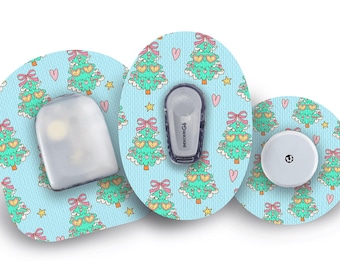 Christmas Tree Patch for Freestyle Libre, Dexcom G6, Omnipod, & Medtronic CGMs, Waterproof Diabetes Stickers