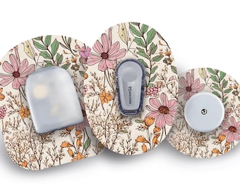 Dainty Daisies Patch for Freestyle Libre, Dexcom G6, Omnipod, & Medtronic CGMs, Waterproof Diabetes Stickers