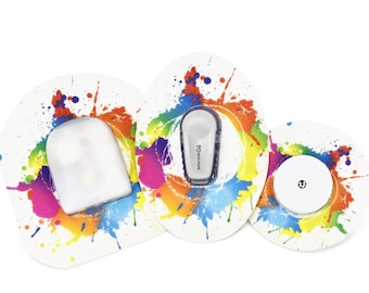 Paint Splash Patch for Freestyle Libre, Dexcom G6, Omnipod, & Medtronic CGMs, Waterproof Diabetes Stickers