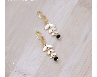 Boucles d’oreilles handmade - breloque épi de blé  et petite perle