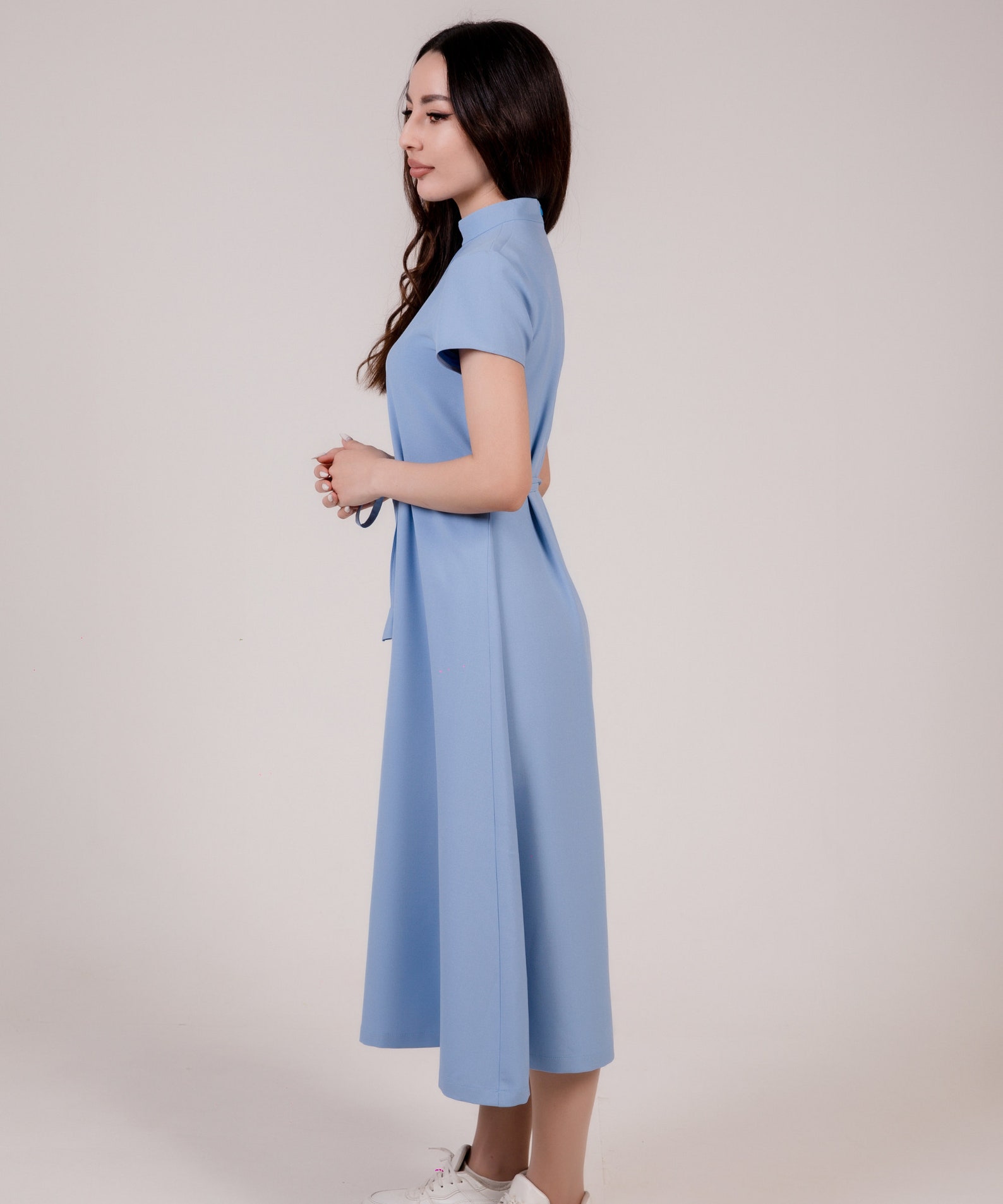 HIGH NECK KEYHOLE DRESS SEW IN LOVE