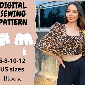 Open-Back Blouse PDF Blouse Pattern | Digital Blouse Pattern Download A4 Format | Two Type Blouse Design Digital Pattern | Hot Design Blouse