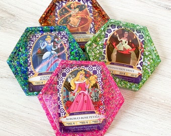 Disney Princess Coaster - Sorcerers of the Magic Kingdom Coaster - Glitter Coasters - Pocahontas - Cinderella - Disney Kitchen