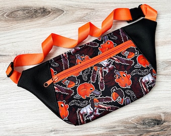 Anime Fanny Pack - Chainsaw Hip Pouch Bum Bag - Anime Sling Bag - Anime Accessories - Comic Con Theme Park Bag - Orange Anime Pup - Geeky FL