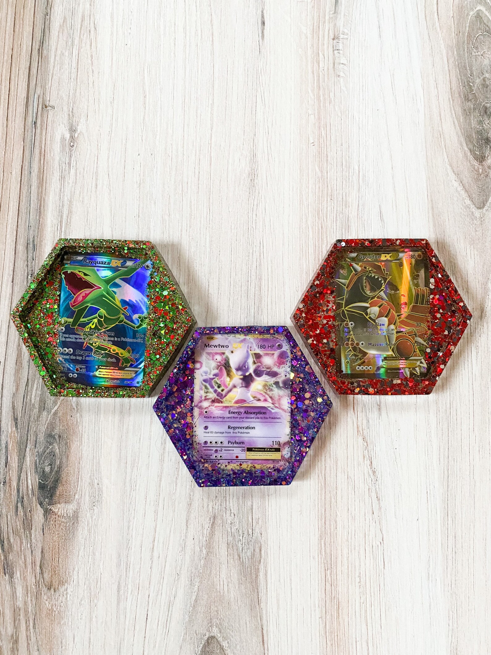 Pokémon Coaster Ex/gx/v/vmax/full Art Custom Pokémon Resin Etsy