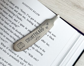 Bookmark - STFUATTDLAGG Bookmark - Handstamped Vintage Silverplate Knife - Booktok - Book Accessories - Smut Slut - Smutty Book Lover - FL