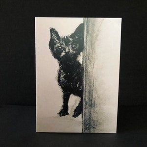 Greeting Card - Black Kitten Cat