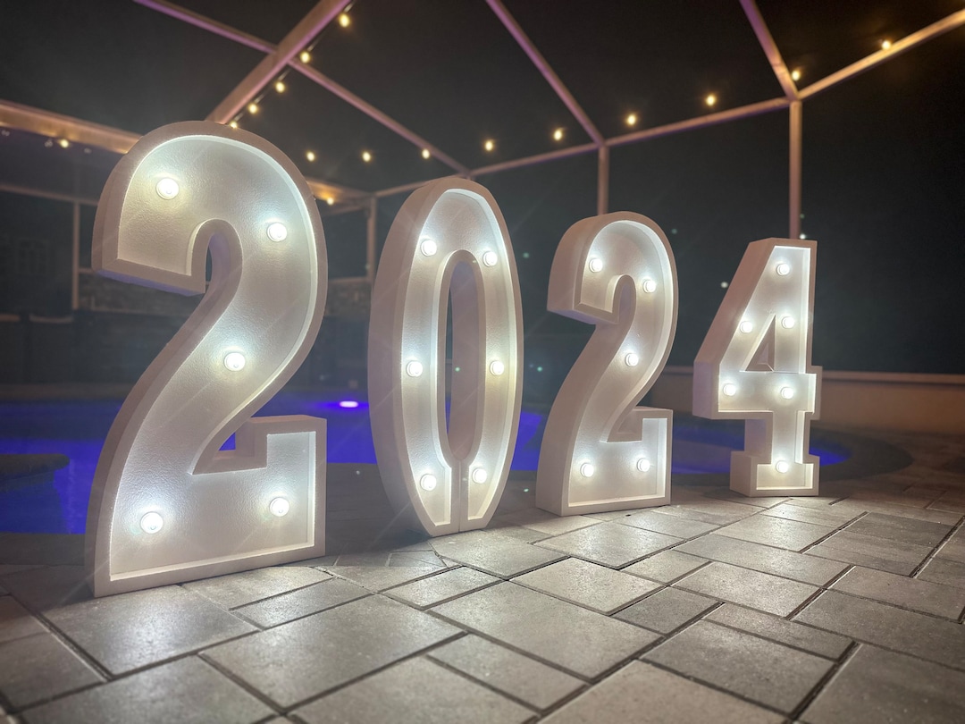 2024 Marquee Light up Numbers Etsy
