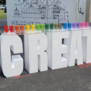 Letras grandes para cumpleaños, nombres personalizados, letras para bases de mesa, números, bodas y decoración para fiestas. Precio por letra.
