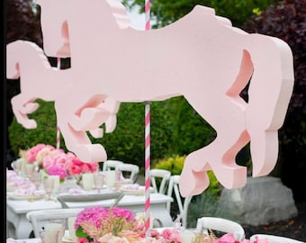 Pink horse centerpiece | birthdays | baby shower