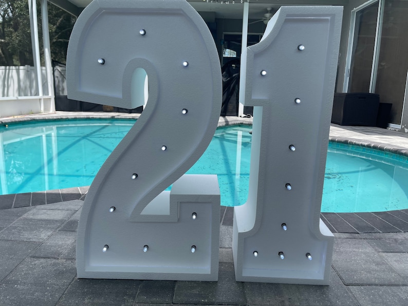 Marquee Light up Numbers Etsy