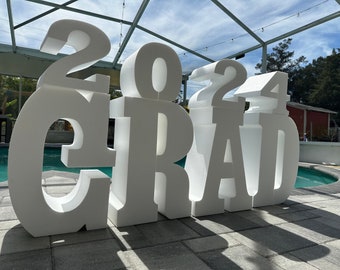 Grad 2024 | graduation | prom | party decorations | pool letters | big letters|