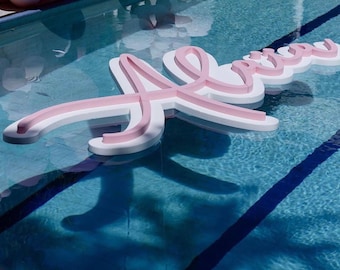 Pool floating letters