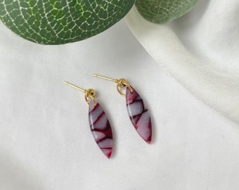 Burgundy Bridesmaid Gift, Burgundy Long Earrings, Faux Stone Earrings, Delicate Earrings, Letterbox Gift, Sister In Law Christmas Gift