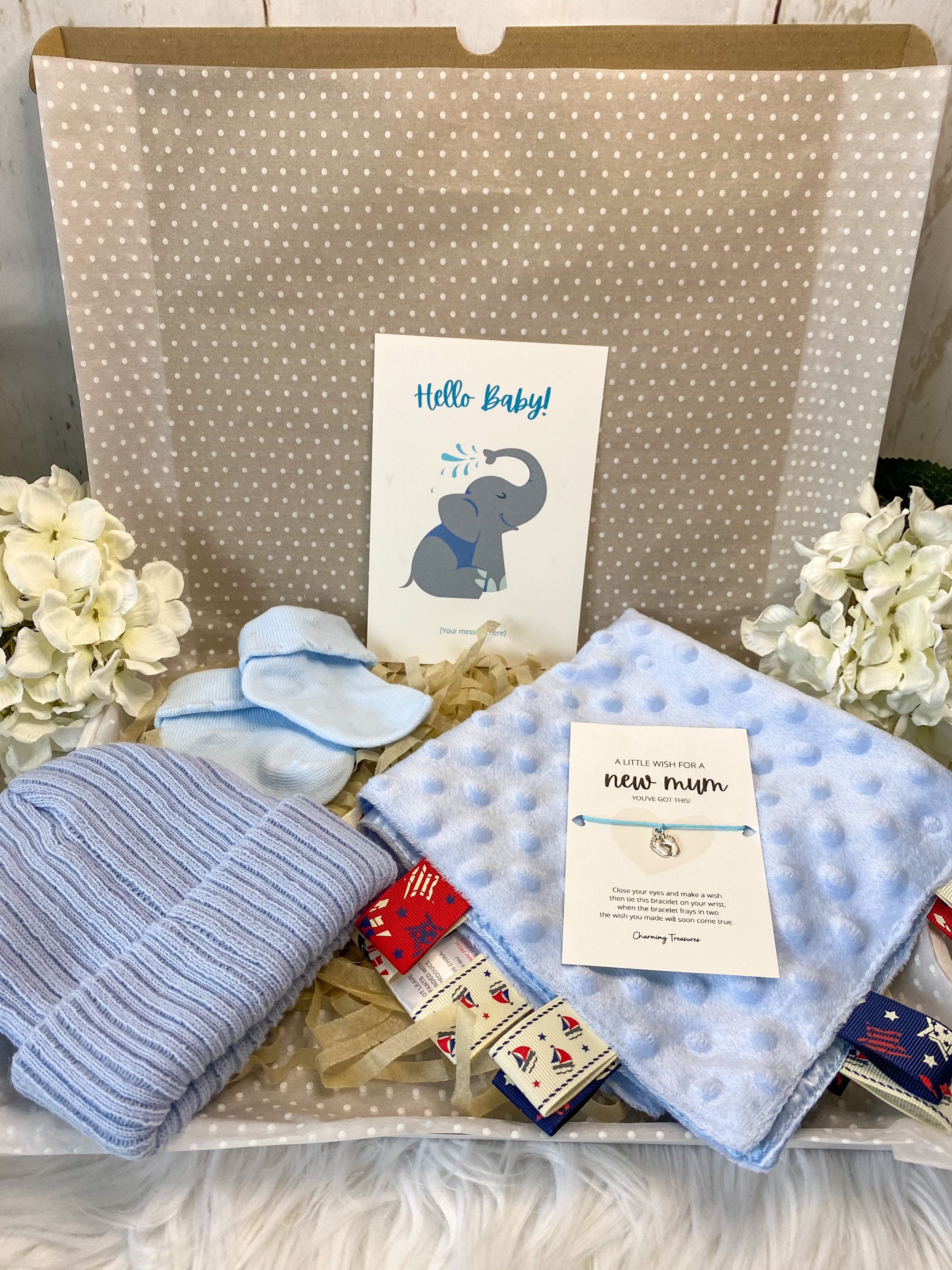 Hello Baby Letterbox Hamper Baby Boy Hamper Etsy