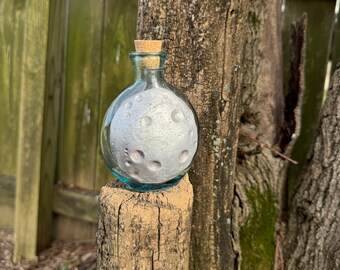 Vintage Full Moon Water Jar Vintage Blue Round Corked Glass Bottle Witchy Potion Spell Wicca Space Celestial Magic Altar Spellwork Astrology