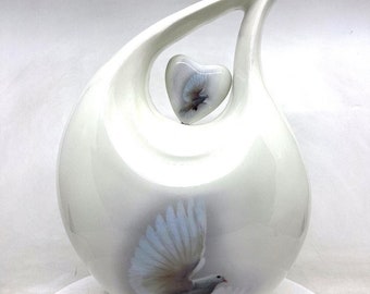 White Dove Teardrop Cremation Urns for Ashes Adult Male -  Urns for Ashes Adult Female - Urn - Urns - Cremation Urn  from Keepsake Company