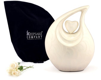 White Teardrop Urns for Ashes Adult Male - Urns for Human Ashes - Urn - Cremation Urns for Adult Ashes - Ashes Keepsake - Cremation Urns