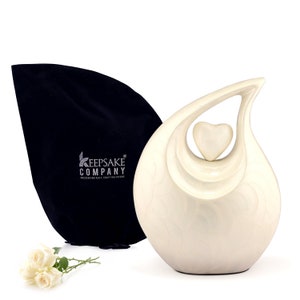 White Teardrop Urns for Ashes Adult Male - Urns for Human Ashes - Urn - Cremation Urns for Adult Ashes - Ashes Keepsake - Cremation Urns