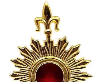Relique Religieuse Conservée Dans Un Morceau De Papier Et Reliquaire - Origine France