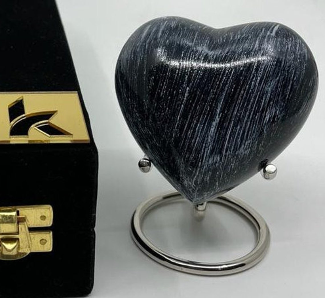 Keepsake Company's Heart Shaped Urns in Grey Black Colour Etsy