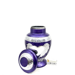 Purple Medium Cremation Urns for Human Ashes - Urn - Urns for Ashes  - Urns for Human Ashes - Memorial Urn  (6 Inches/ 15 centimeters)