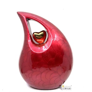 Rode crematie-urn voor as volwassenen - extra grote begrafenisurn - aandenken-urn voor menselijke as - elegant herdenkingsdecor van Keepsake Company