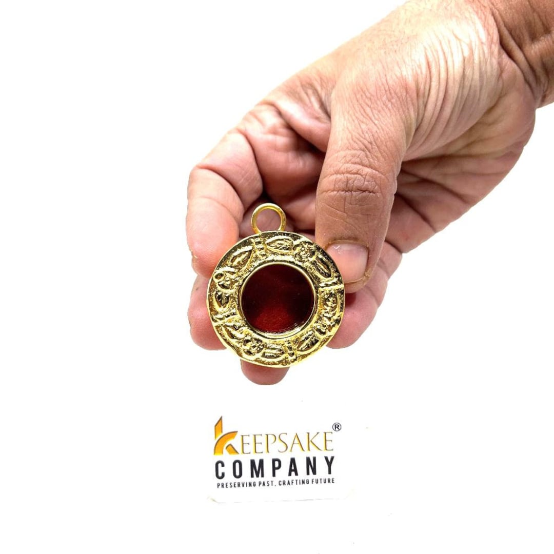 Brass Theca Relic in 24 Carat Gold Plating Small Reliquary Monstrance