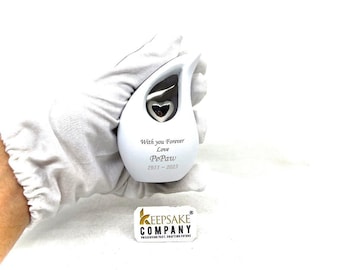 Keepsake Mini Urn, Aluminum Teardrop Heart (3 or 6 Inch)