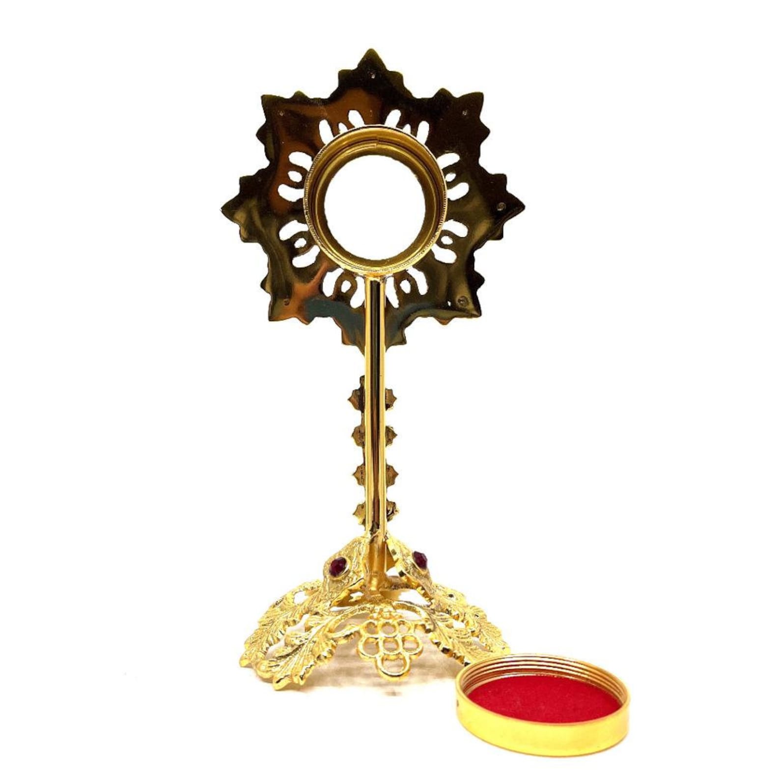 Brass Reliquary in 24 Carat Gold Plating Small Reliquary Etsy