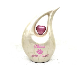 White Pink Pearl Pet Urn - Pet Urns for Dogs Ashes - Dog Urn - Dog Urns for Ashes  - Urns for Dogs - Urn for Dog Ashes - Cat Urn for Ashes