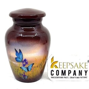 Brown Butterfly Mini Urn for Ashes – Engravable Keepsake Urn