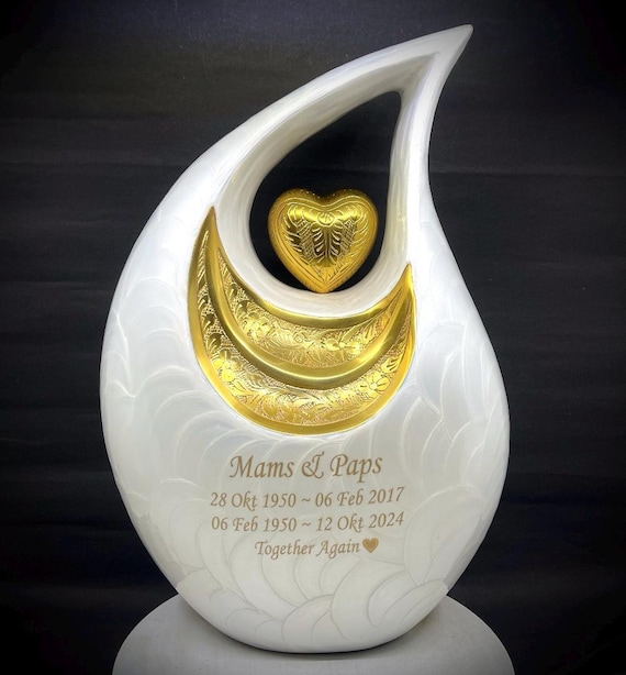 BOLD & DIVINE Urna Per Ceneri Con Uccelli Bianchi | Design Unico Con Coperchio A Vite | 500 Cm³ – Un Tributo D’Arte Per La Tua Persona Amata