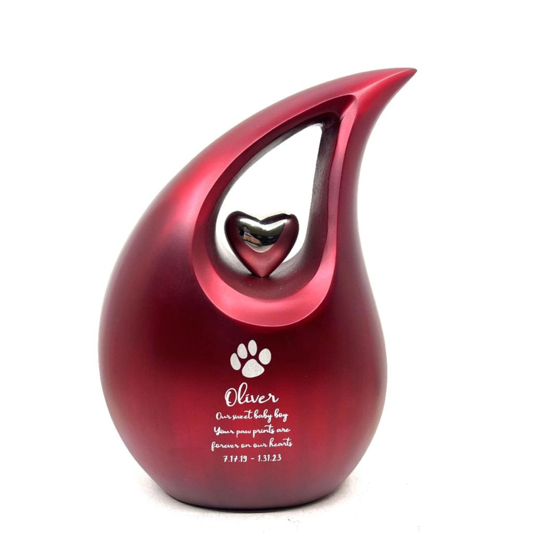 Red Pet Urn Pet Urns for Dogs Ashes Dog Urn Dog Urns for Etsy