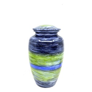 Urna abstracta multicolor para adultos: urna de tamaño completo grabable para cenizas humanas, elegante recuerdo conmemorativo de Keepsake Company