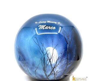 Round Cremation Urn for Ashes – Keepsake, Engravable Adult Urn