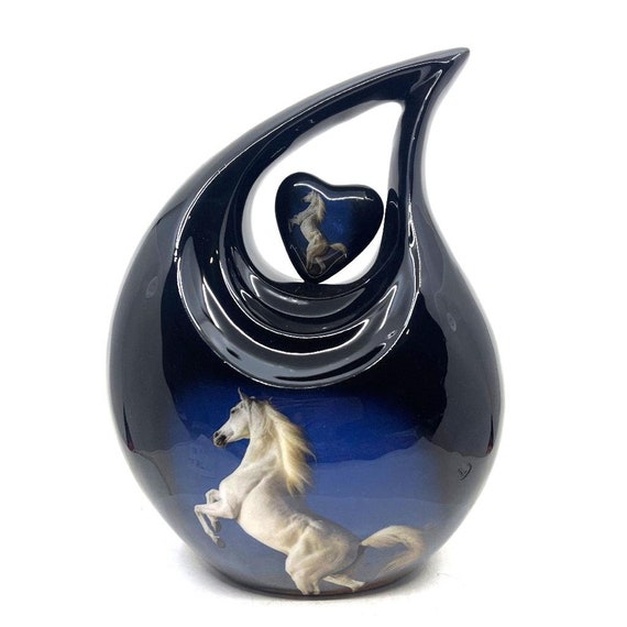 White Horse Teardrop Cremation Urns for Ashes Urns for Ashes Urn Funeral Urn Urn for Ashes Memorial urn Personalized urn